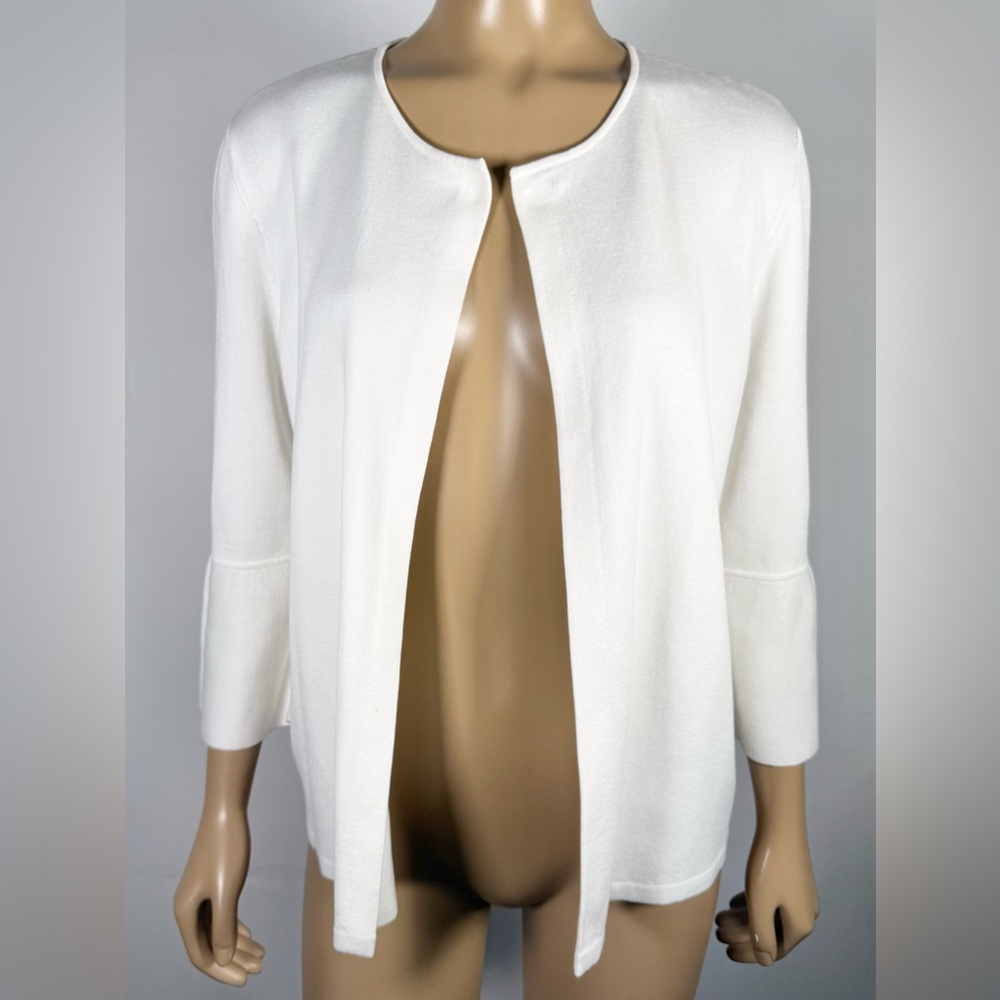 J. McLaughlin Women’s Size Large  100% Cotton Knit Open Front Cardigan